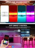 RGB-IC COB LED Strip with Tuya Wifi Controller 2.4G Remote Alexa Google Home Rainbow Color Addressable LED Tape 10m 20m 25m Kit