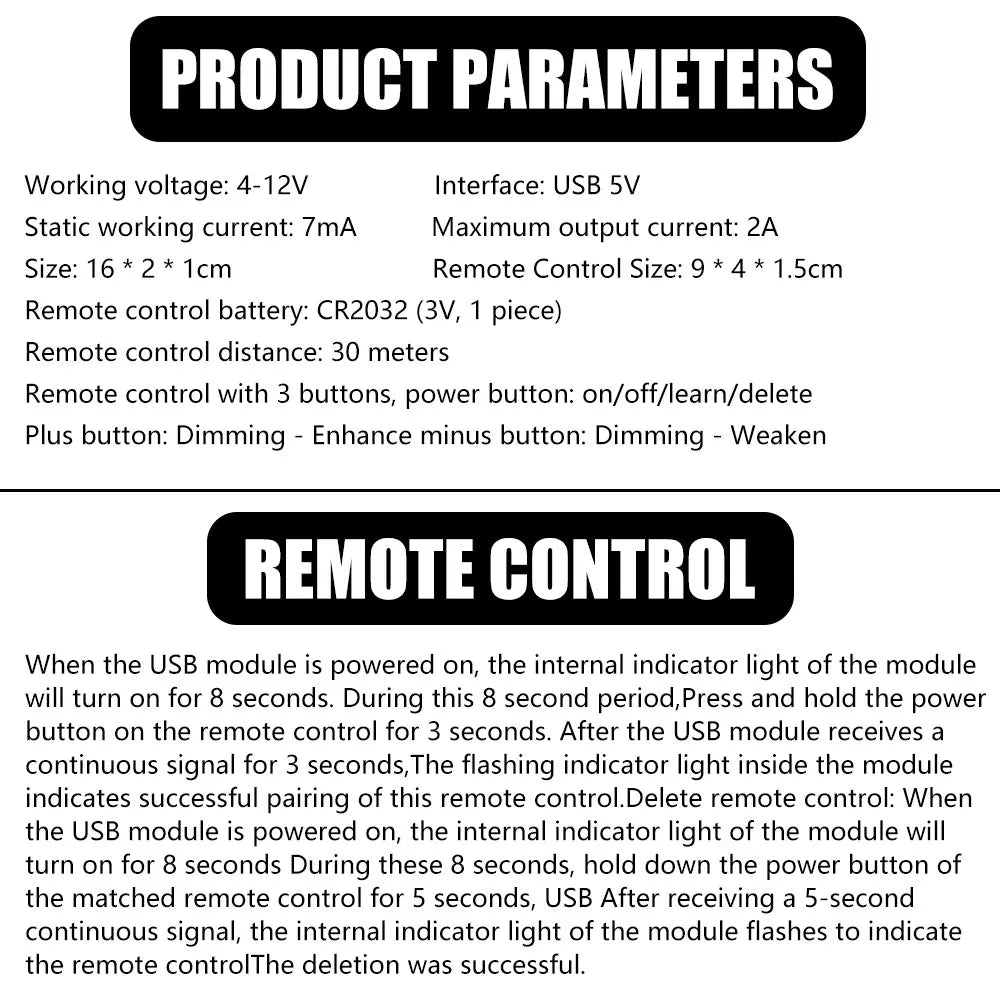 DC 5V USB RF Remote Switch - Wireless LED Strip Dimmer & Fan Speed Controller Module for Cabinet/Night Lights DIY Lighting Contr