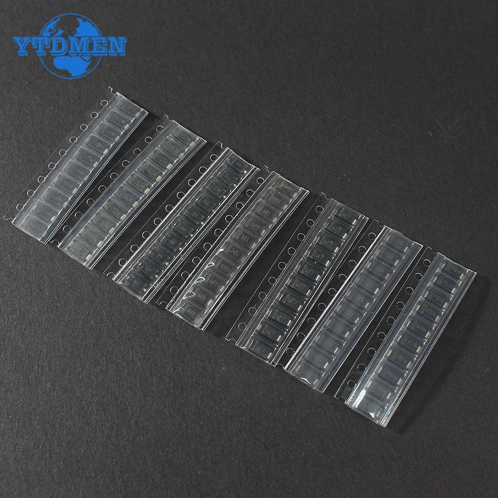 140pcs SMD Rectifier Schottky Diodes Kit 1N4007 M7 1N4001 M1 1N4004 M4 SS14 US1M RS1M SS34 7 Values*20pcs Electronic Diodes Kits