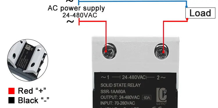LCTC Solid State Relay DC TO AC AC To AC DC To DC Single Phase SSR 10A 25A 40A 60A 80A 100A 120A 200A 240A Zero-crossing Relay