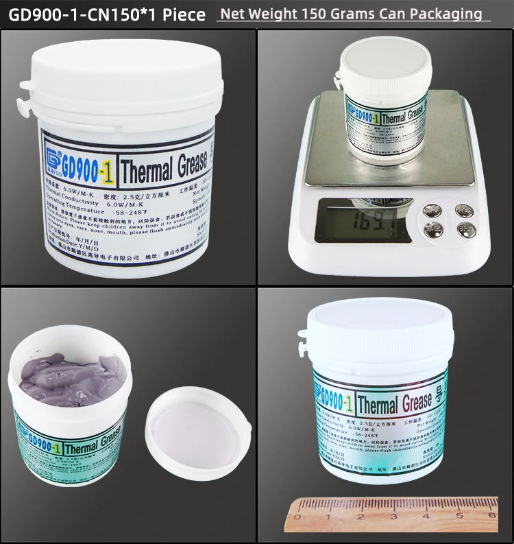 GD900 GD007 GD-3 Thermal Conductive Grease Net Weight 150 Grams Gray Paste Plaster Heat Sink Compound for Computer CPU GPU CN150