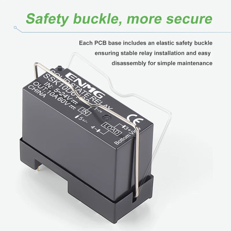 ENMG PCB Mount Solid State Relay, SSK10D6132 Miniature Pin-Type DC Control DC/AC 24V Printed Circuit Board Mount Plug-in Type.