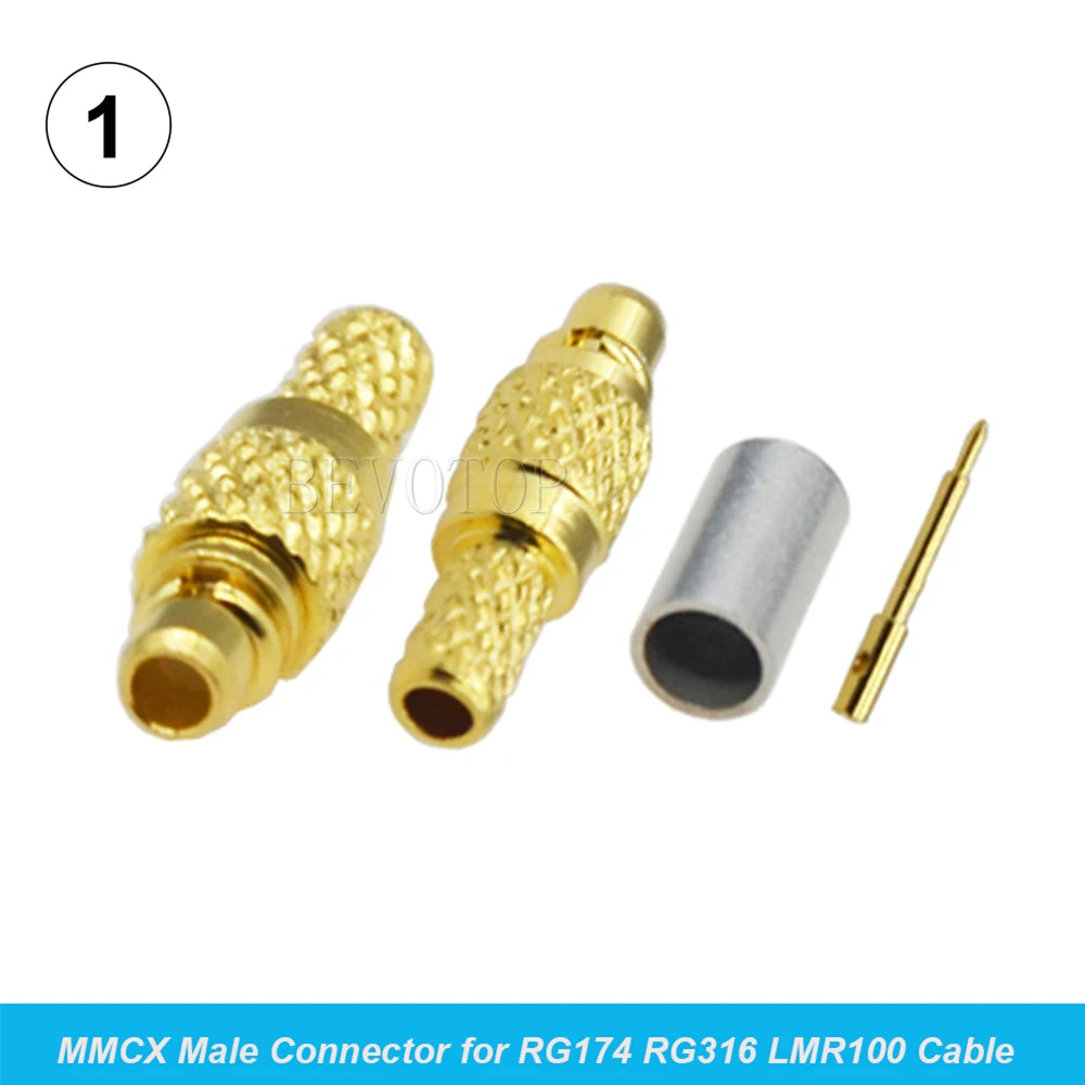 10PCS/Lot MMCX Male/Female Straight/Right Angle Crimp 50ohm MMCX Type RF Connector for RG174 RG178 RG179 RG316 LMR100 Cables