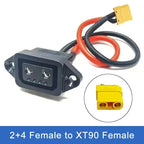 XT60/TX90 to 2+4/2+6 Cable Connector Male Female Electric Vehicle Lithium Battery Charging Socket 4 Square New Energy Power Line