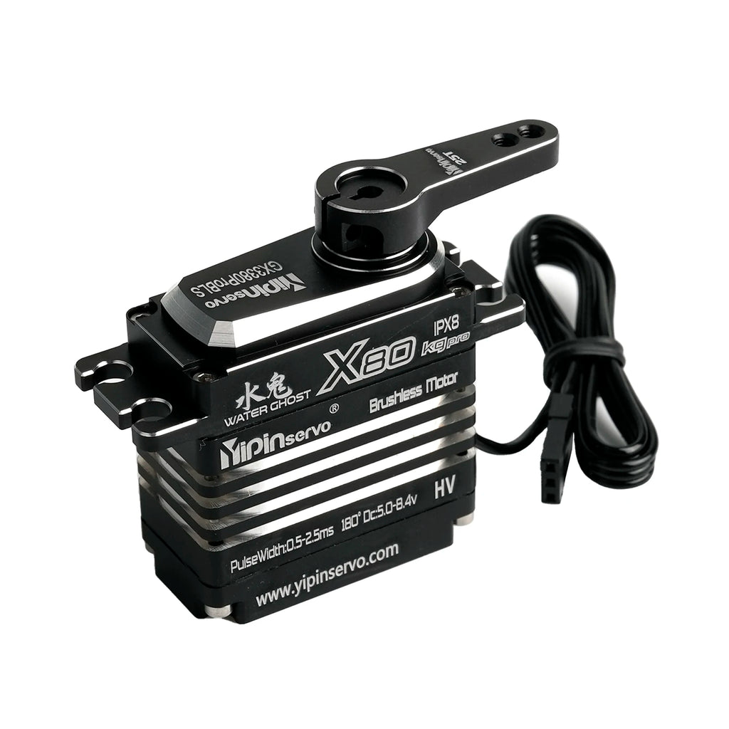 80KG Digital Servo Motor All Metal IP67 Waterproof 5.0-8.4V Brushless Motor High Torque for RC Model Car Robot Industrial Grade