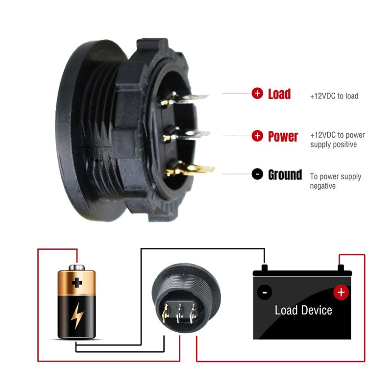 ON/OFF Round Rocker Toggle LED Switch 3 Pin 12V 20A Car Dashboard Dash Boat Truck Push Button Switchs