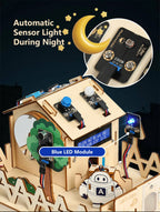 ACEBOTT DIY Smart Home Kit for Arduino Kit Robot Starter Automation Projects Wooden House Learning Kit for ESP32