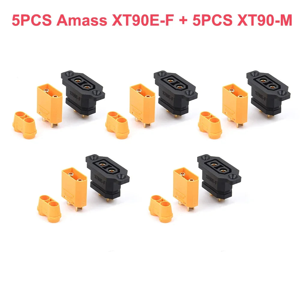 Amass XT90E-F Battery Connector XT90E Female Plug Gold-plated / XT90 Male Connector Adapter For DIY Spare Part Toys Model