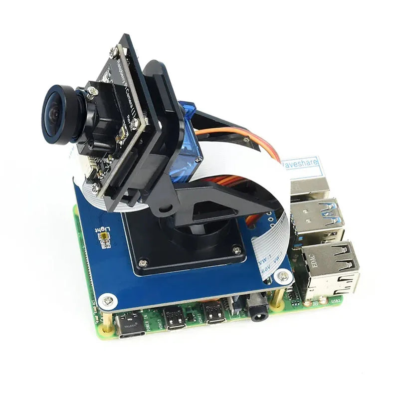 Raspberry Pi 4B 2-DOF Servo Pan-Tilt HAT with PCA9685 PWM & TSL2581 Ambient Light Sensor - for Robotics/Camera Projects