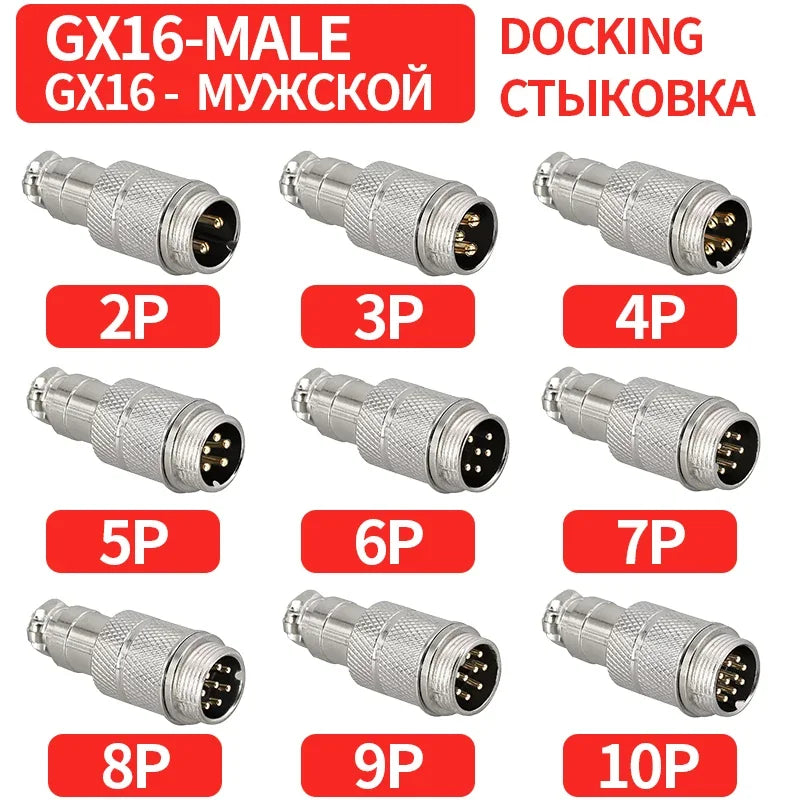 GX12 GX16 GX20 Gold Plated Aviation Plug Socket Docking Connector 2PIN 3PIN 4PIN 5PIN 6PIN 7PIN 8PIN 9PIN 10PIN 12PIN 14PIN 15P