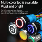ABILKEEN 16/19/22MM LED Ring Light Metal Push Button Switch 1NO1NC/2NO2NC LED Ring Light Momentary/Latching Push Button Switch