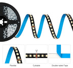 12V 24V 5050 RGBCCT 5 in 1 LED Light 5m 96 Leds/m 6pin RGBW RGBCW RGBWW RGB WW CW 2700K-6500K Strip Lights Black White PCB Tape