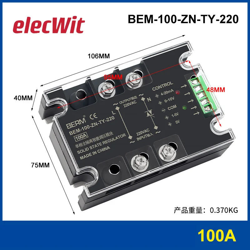Single phase solid state relay three-phase fully isolated intelligent AC voltage regulating module BEM-40-ZN-TY-220 380