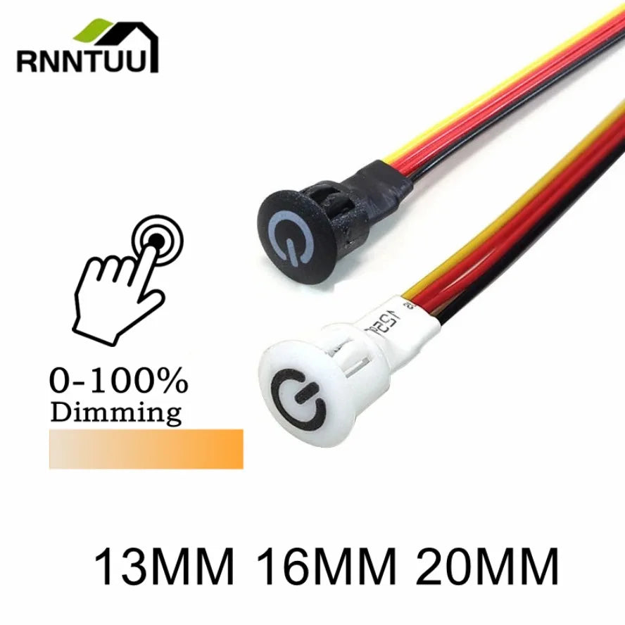 13 16 20MM Dimmable Touch Sensor Button Switch DC5V 12V 24V Smart Controller Home Light Strip Embedded LED Dimmer Controller