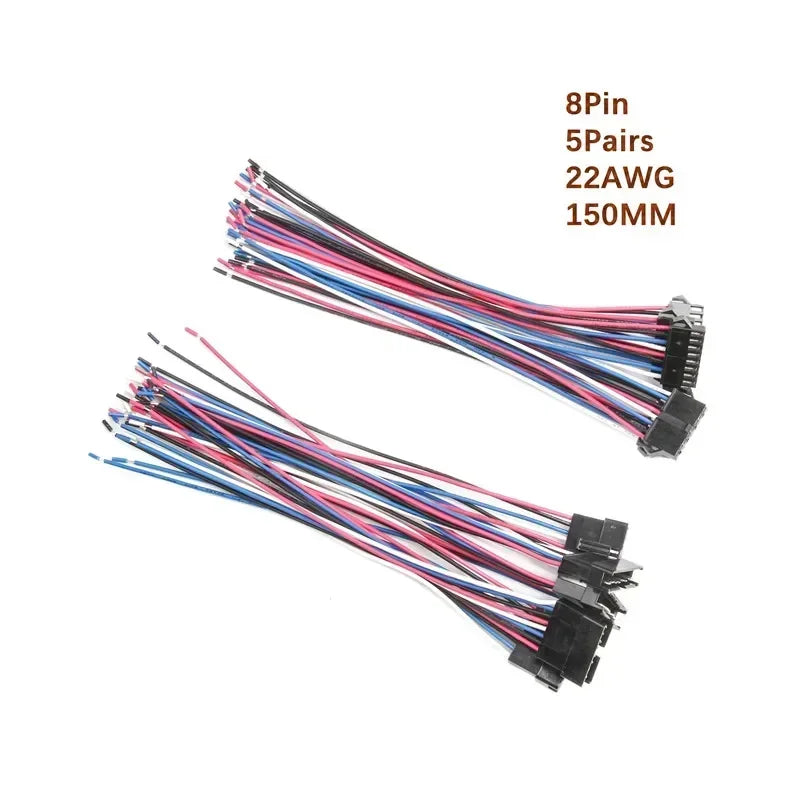5/10 Pairs JST SM 2.54mm Pin Connector Set Male to Female Electrical Cable Wire Connector for DIY Projects 2P to 9P