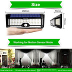 LECLSTAR Solar Outdoor Lights - 268 LED Security Lights with 4 Wide Angle, Waterproof 3 Modes Motion Sensor Lights for Outdoor