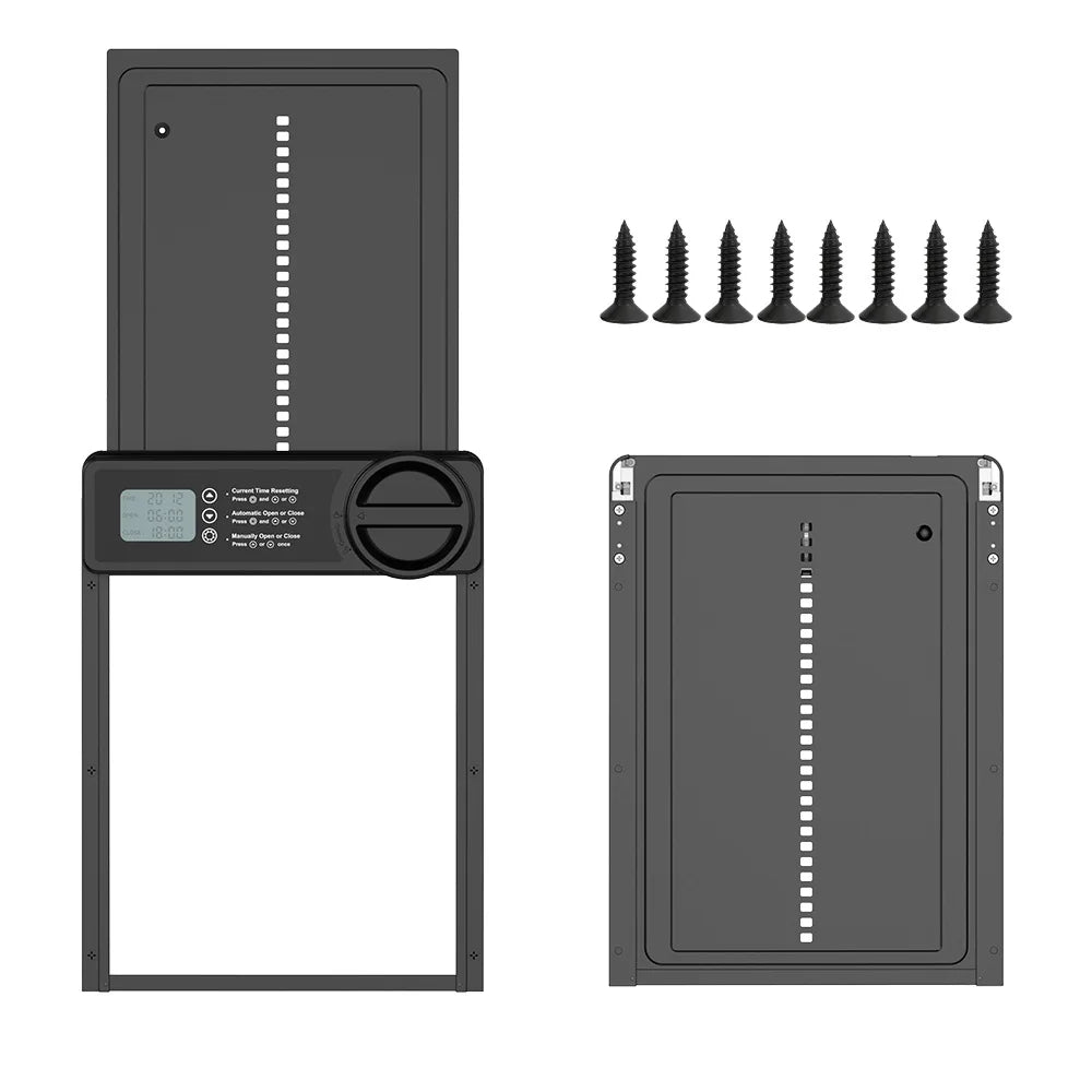 Upgraded 2nd Gen Automatic Pet Door Smart Timer Lift For Dogs Cats Cold Resistant Durable Pet House