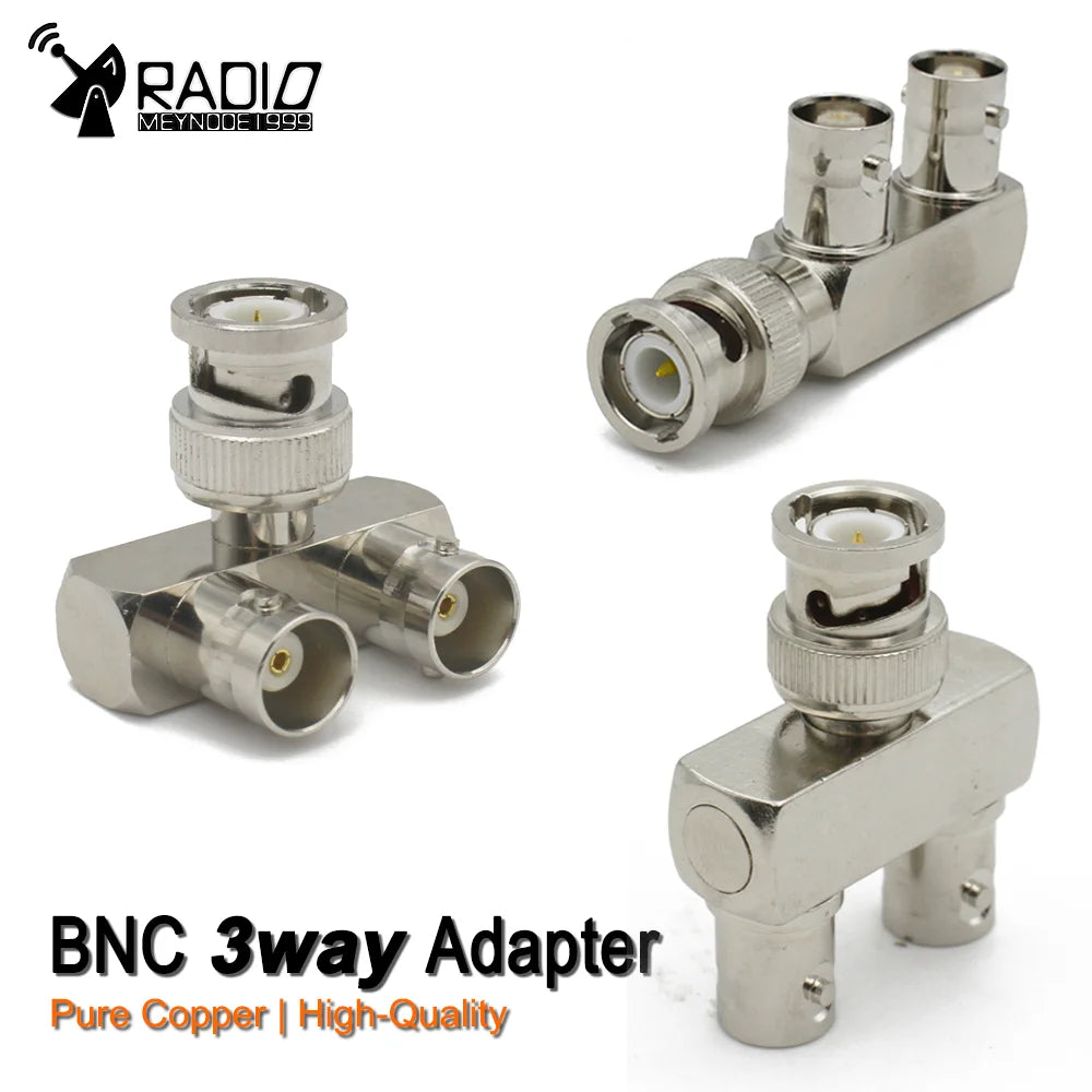 BNC Male To 2×BNC Female  Adapter Q9 BNC Type to Dual BNC Female 3 Way Audio Splitter Tee Type RF Coax Connector BNC-JKK