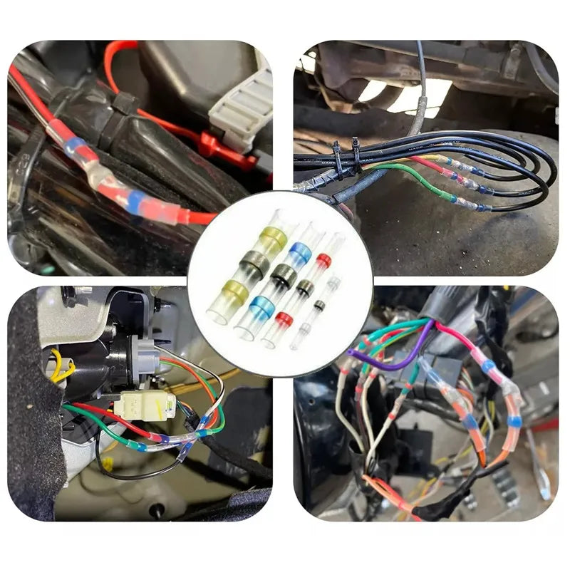 10-200pcs Welding Ring Heat Shrink Tube Terminal Waterproof Electrical Connection Solder Seal Wire Connectors Butt Splice