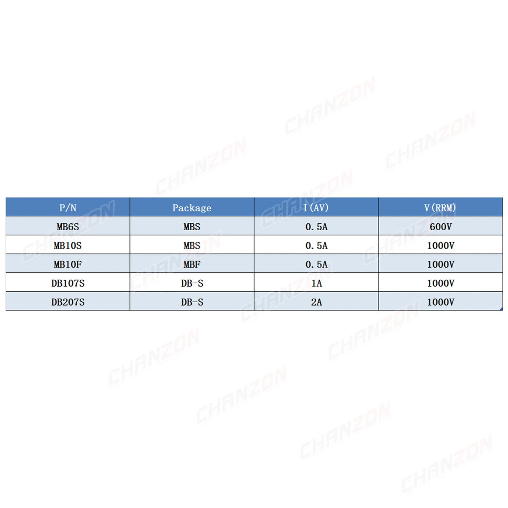 MB6S MB10S MB10F DB107S DB207S SMD Diode Bridge Rectifier MBS MBF 0.5A 1A 2A 600V 1000V MB 6S 10S Single Phase Silicon Diodes