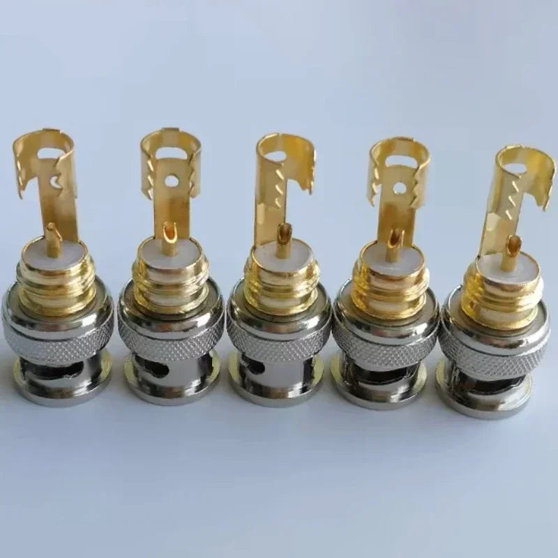 5Pcs BNC Solderless Connector Q9 HD Video Oscilloscope Male Plug Welding Free 75-5 Ohm Monitoring Weldings Cable Connectors