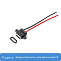 2/10/50pcs USB Type-C Welded Female Socket 2P Charging Female with Cable Waterproof TYPE-C Female Head DIY with Mounting Hole
