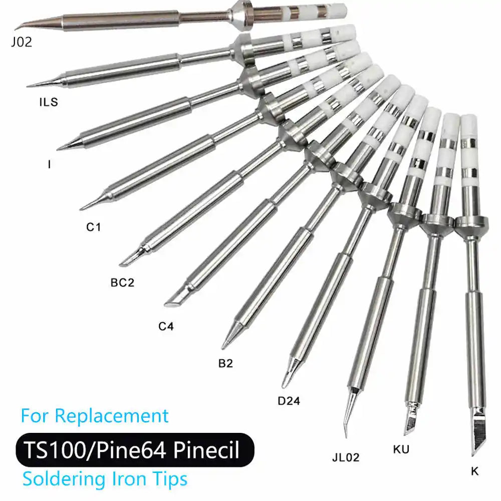 Pine64 TS100 TS101 Soldering Iron Tips Replacement of Pinecil Electric Soldering Iron Tip TS Series Soldering tools for Miniware