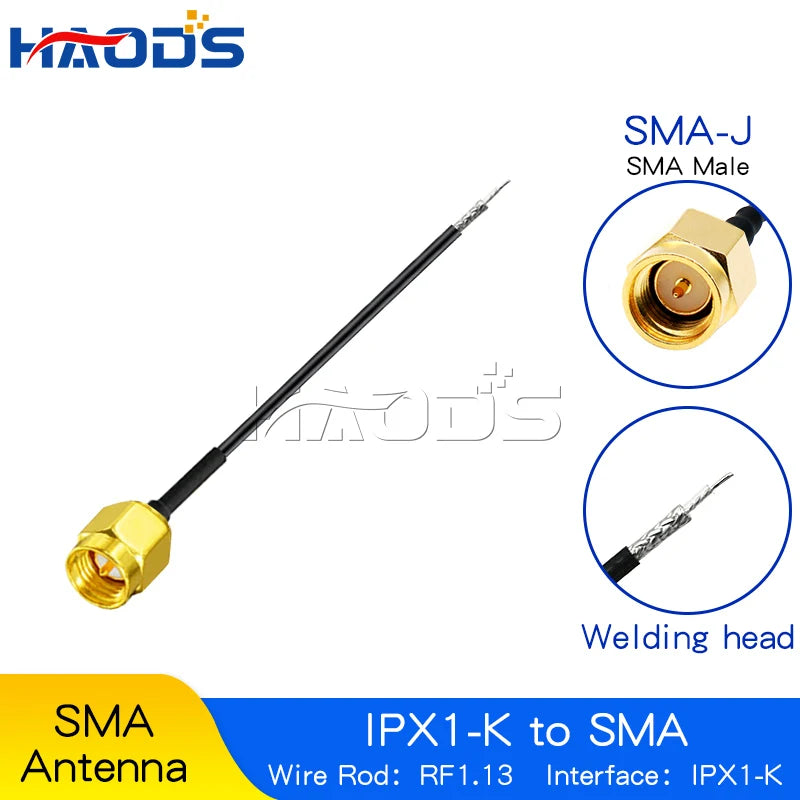 5PCS IPX to SMA Connector Cable SMA Male to uFL/u.FL/IPX to SMA Female RF1.13 RF Coaxial WIFI Antenna Pigtail Extension Cable