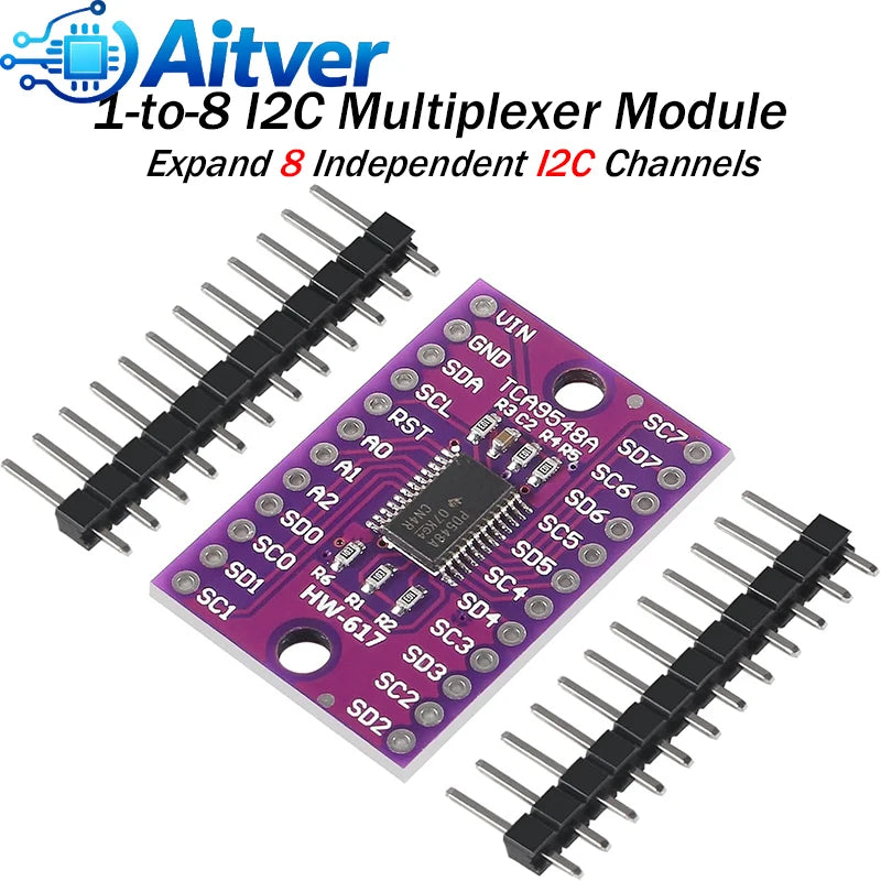 TCA9548A 1‑to‑8 I2C Multiplexer Module 8‑Channel IIC Expansion Board for Arduino ESP32 STM32 Sensor Projects