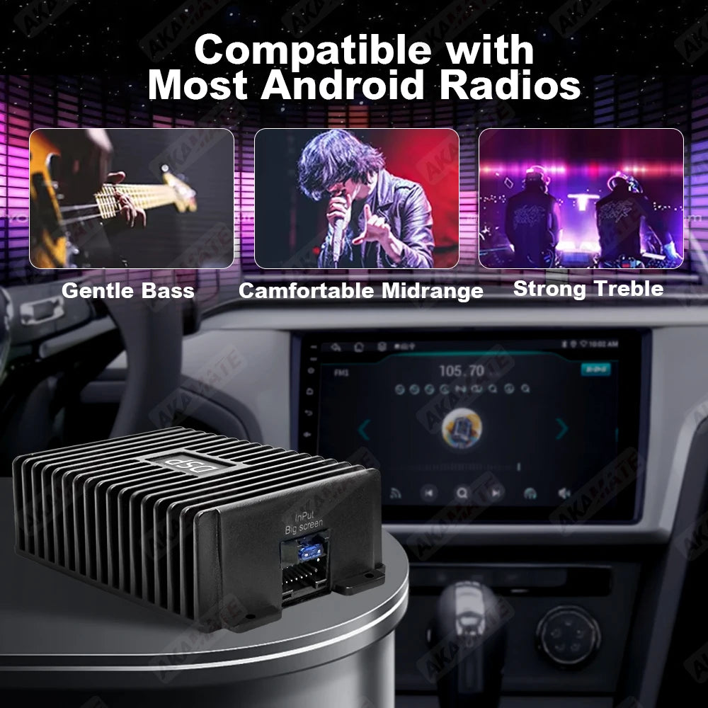 Car Radio Amplifier for Android Radio DSP Non Destructive Modification Speaker Enhance Sound Car Audio Processor 4 Channel