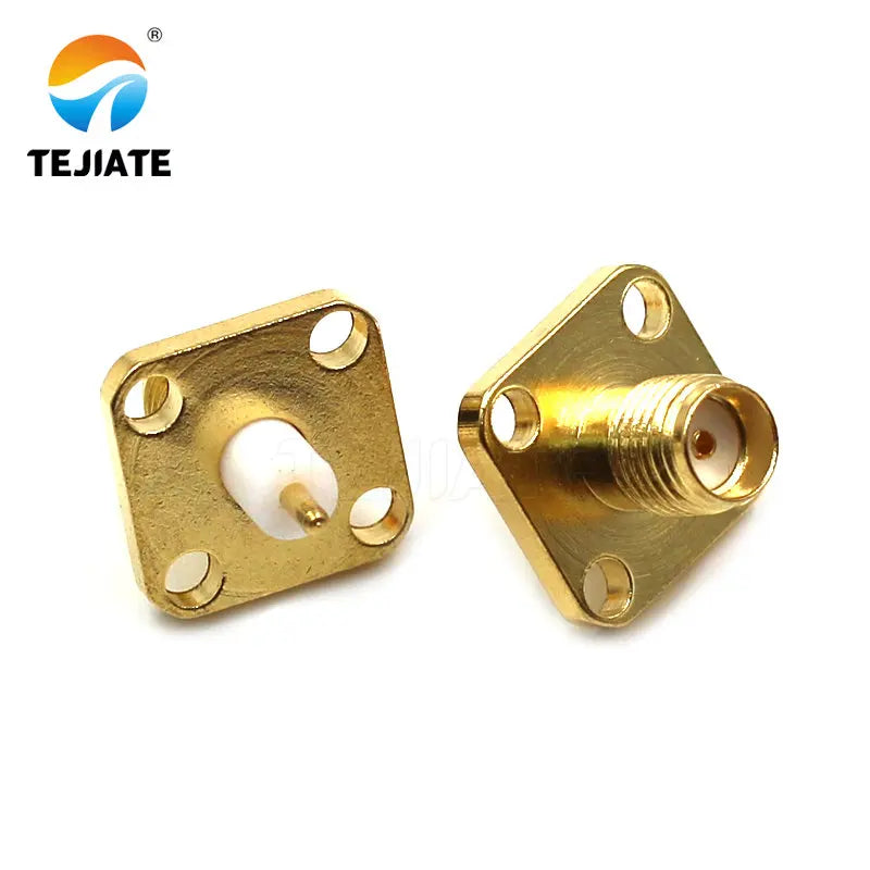 1PCS SMA Mother Seat Connector SMA Three Pairs of Internal and External Threads Hole Flange Socket Connector Insulation Expan