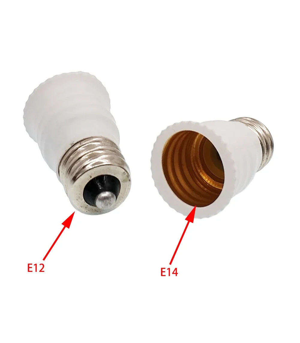 6pcs E12 To E14 Lamp Holder Converter US Standard To EU Candelabra LED Chandelier Mini Screw Light Socket Adapter Adaptor