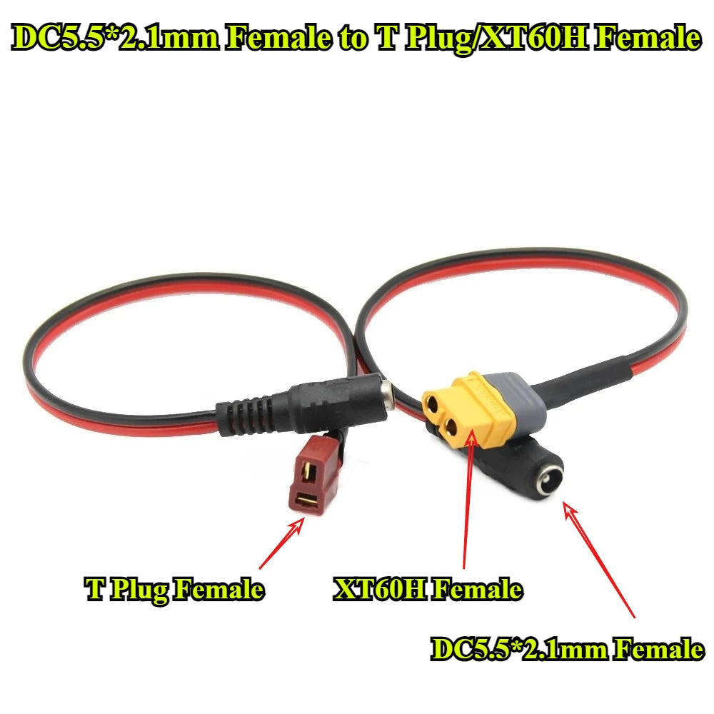 3/5Pcs JST SM XT60 XT30 T Plug Male/Feamle to DC5.5*2.1mm Female Connector Battery Charging Adapter Cable for DC Power Charger