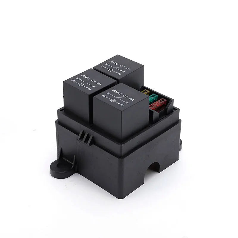 12V/24V 40A 4/5 Pin 3-Way Fuse Relay Box, 3 Relay Holder Standard ATO Fuse Block with Free Assembly for Car Motorcycle