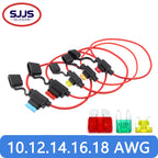 Small Medium Auto Fuse Holder Waterproof 32V Mini 18/1614/12/10AWG And Car Blade Fuse 3A 5A 7.5A 10A 15A 20A Standard/Mini/Micro
