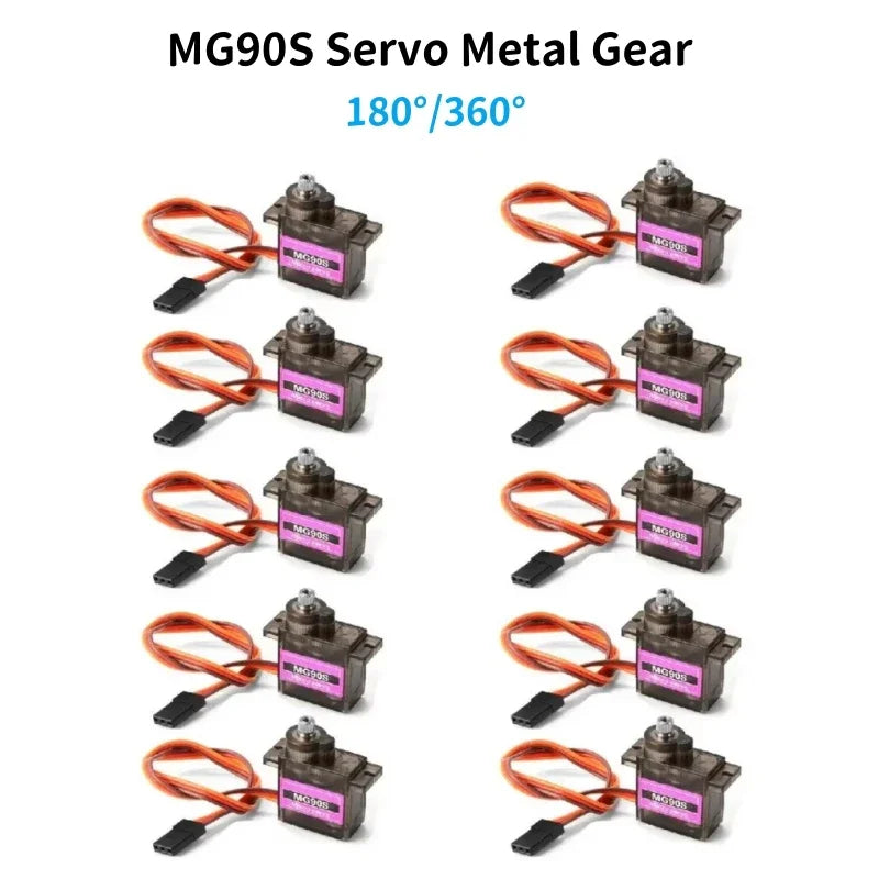1/4/10Pcs MG90S Servo All Metal Gear 9g 180 360 SG90 Upgraded Version For Helicopter Plane Boat Car MG90 Trex 450 RC Robot