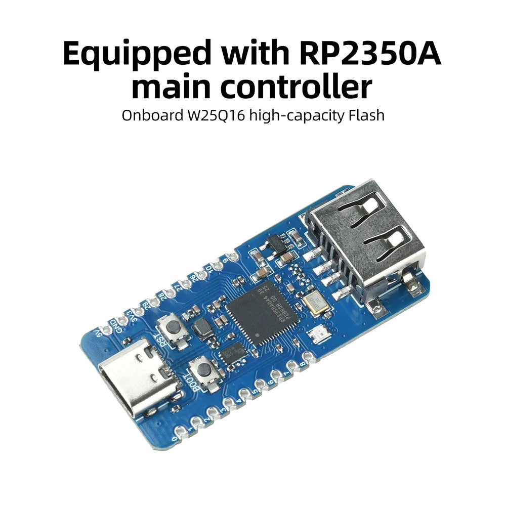 RP2350-USB-A Expansion Development Board Microcontroller Processor for Raspberry Pi Pico 2 Development Board with Type-C Port