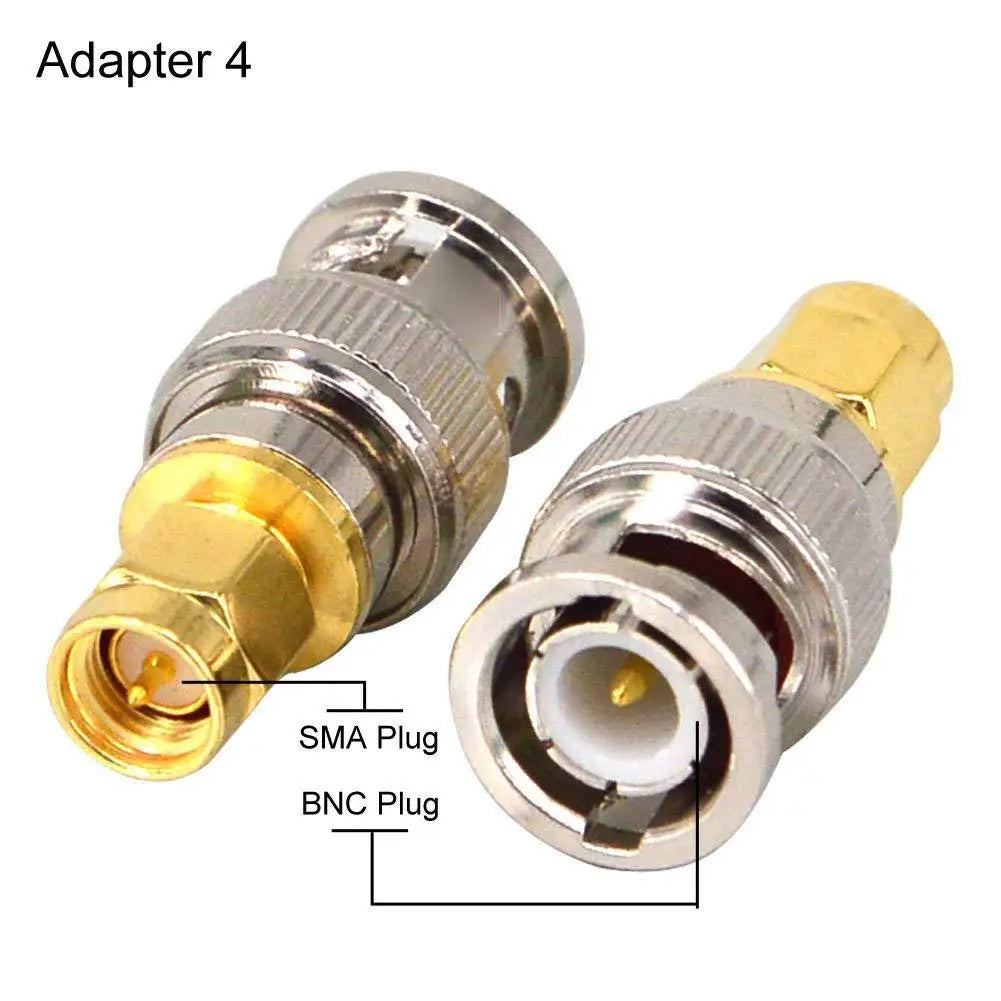 SMA to BNC Adapter SMA Male Plug to BNC Female M/F Radio Antenna Connector RF Converter M/F Radio Antenna Adapters Kit Coaxial
