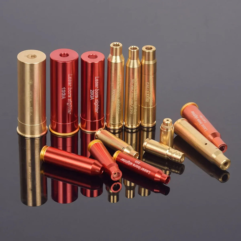 12GA 20GA .308 .223 5.45x39 7.62x39 9x19mm.338 Gauge Red Laser Bore Sighter Training Bullet Boresighter CAL Cartridge Caliber