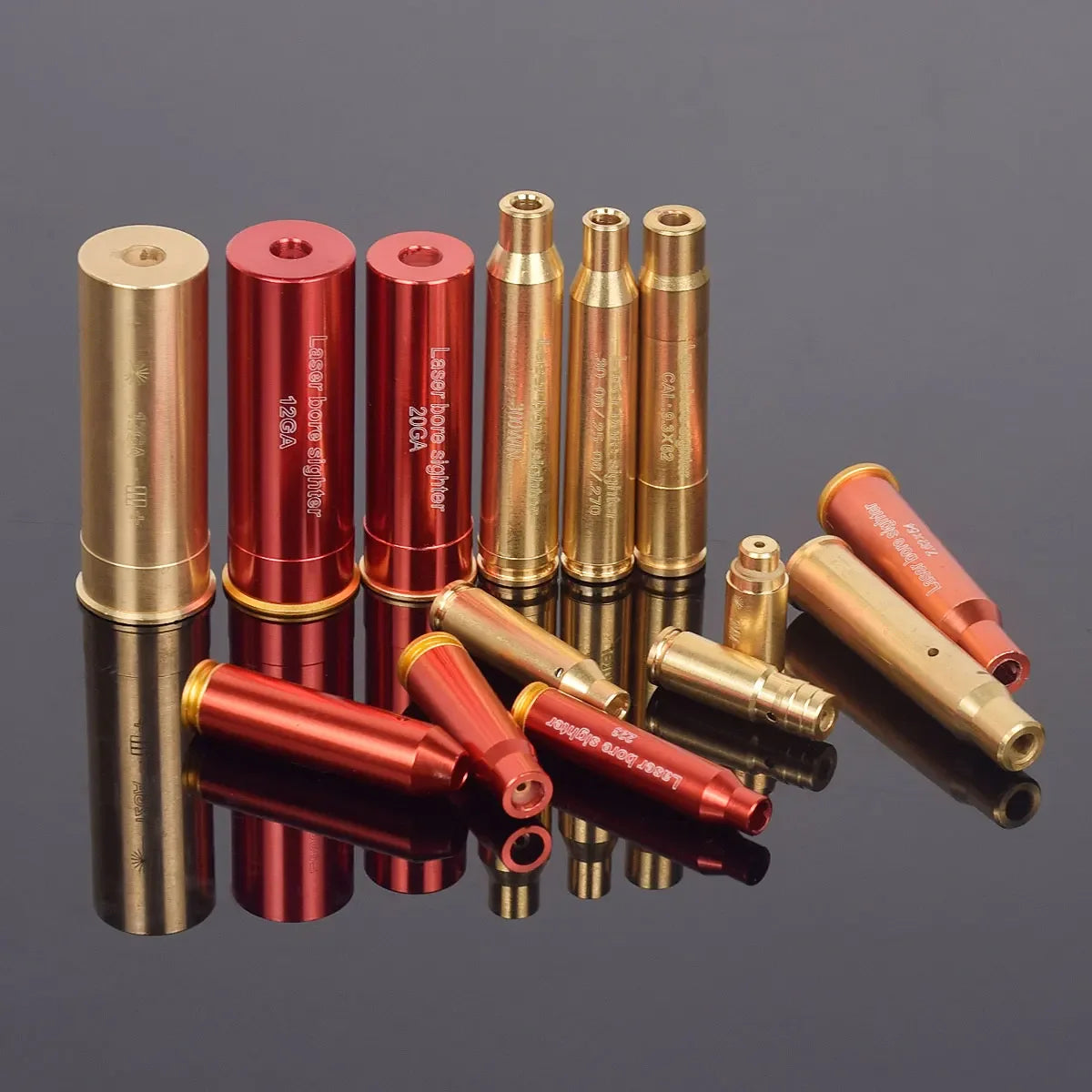 12GA 20GA .308 .223 5.45x39 7.62x39 9x19mm.338 Gauge Red Laser Bore Sighter Training Bullet Boresighter CAL Cartridge Caliber