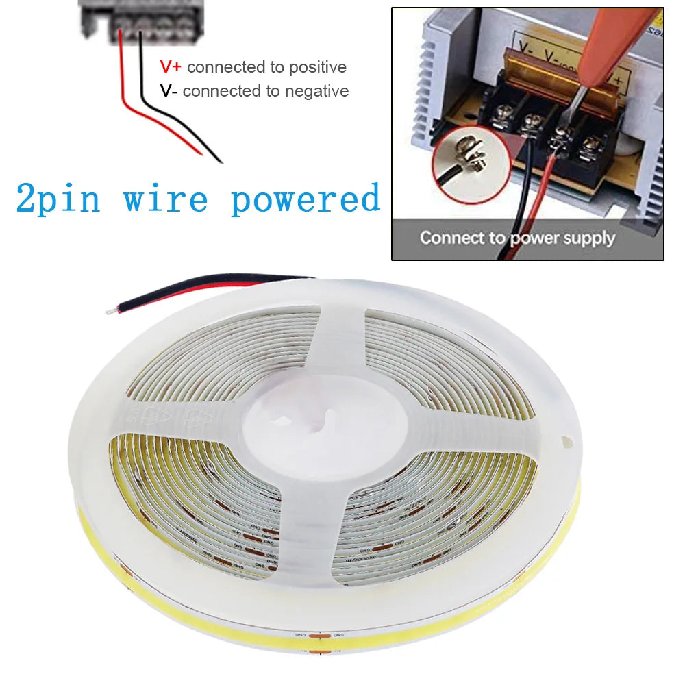 DC 5V USB COB Led Strip Light White/Red/Green/Pink/Ice Blue/Yellow 320 Leds Flexible Ribbon Night Lamp TV Backlights Home Decor