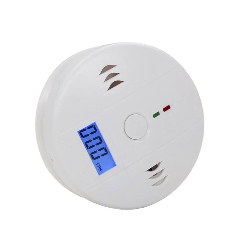 LCD CO Sensor Alarm Carbon Monoxide Poisoning Smoke Detector Built In 85dB Siren Independent Co Poisoning Warning Detector