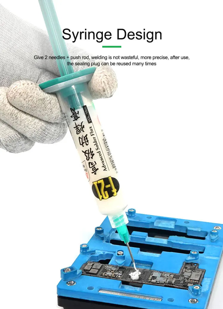 RELIFE F-21 10CC Lead-free and Halogen-free Tin Soldering Paste For PCB Rework Welding Flux Syringe Type Emulsified Solder