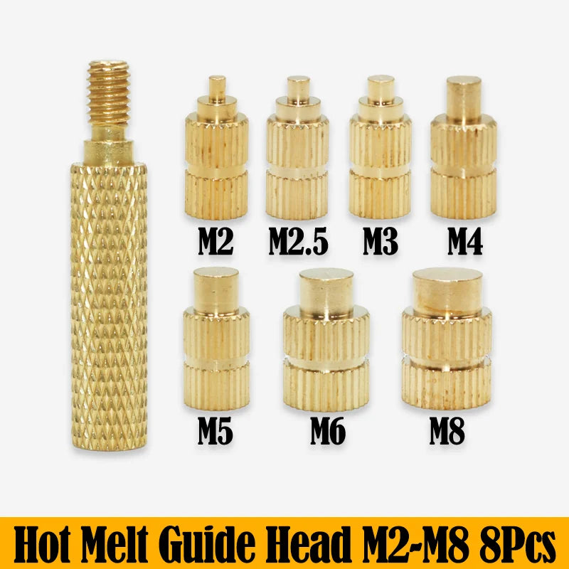 Heat Set Insert Press Tool Electric Soldering Iron Tip M2 M3 M4 M5 M6 M8 Thread Brass Inserts Nut Embedded Kit for 3d Printing