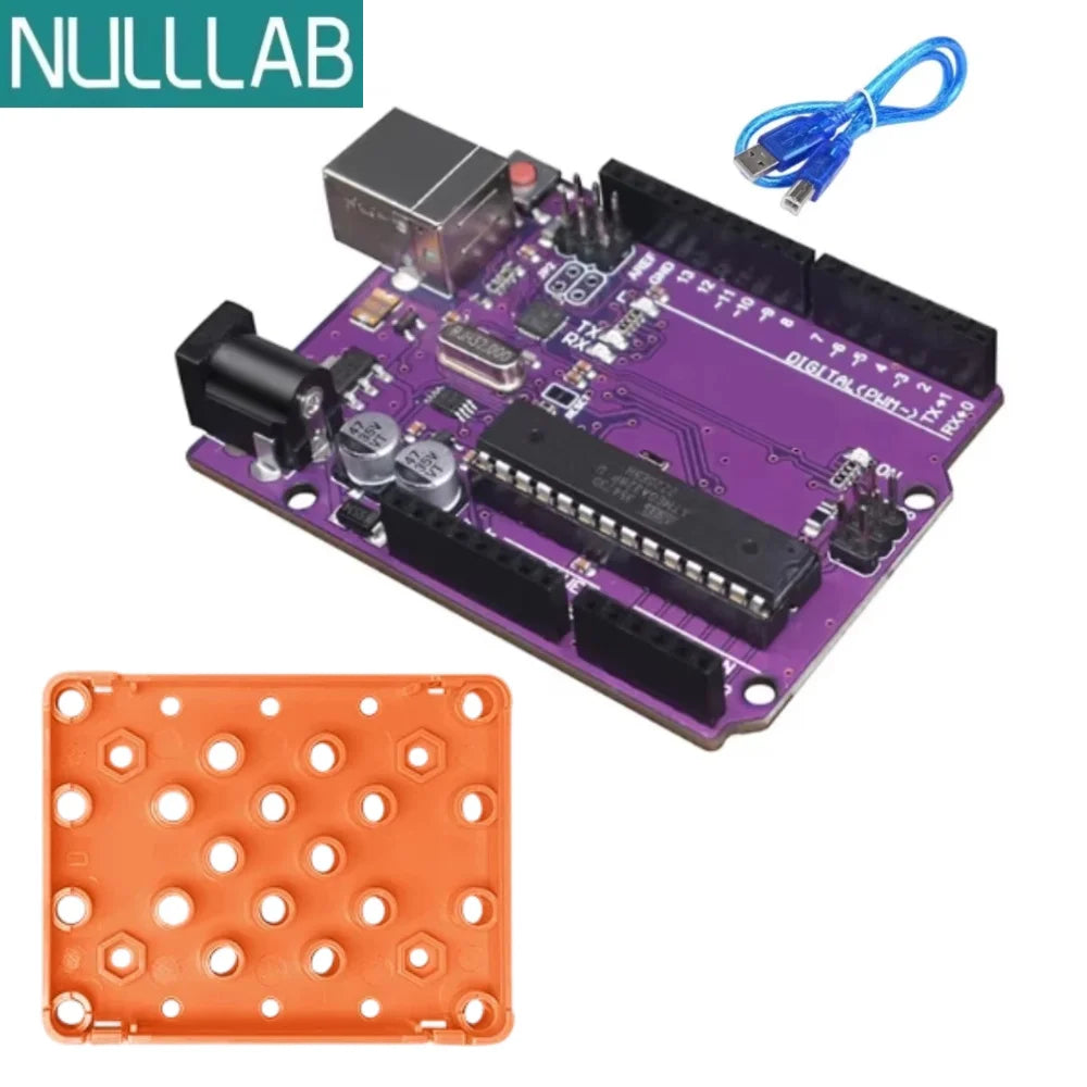 Compatible with Arduino Uno R3 Development Board ATmega328P Microcontroller Module Main Control Board Multicolor USB-B Cable