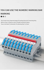 6MM DIN Rail Terminal Blocks Free Splicing Compact Quick Lever Wiring Connector Spring Cable Connection Terminal Press 32A 450V