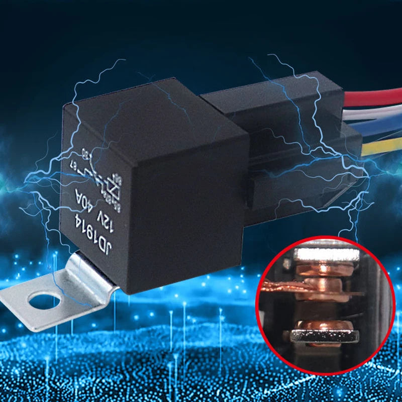 1PCS DC 12 24V 40A 4 5-Pin AMP Waterproof Relay Harness Tinned Copper Wires 5-PIN SPDT For  Boat Auto Fan Car relay With Socket
