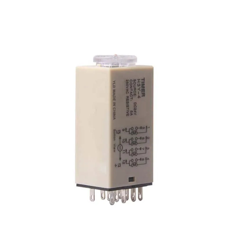 1 Pc H3Y-4 Small Time Delay Relay DC12 24V 14Pin Electricity Delay Type Power-on Delay Rotary Knob 1S/5S/10S/30S/60S/5M/10M/30M