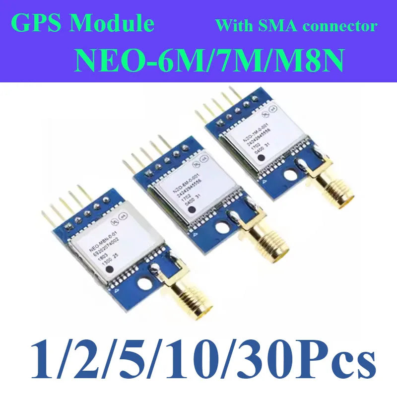1~30Pcs NEO-6M 7M M8N GPS GNSS Module With SMA External Antenna Interface Satellite Position Board Compatible Arduino UNO STM32