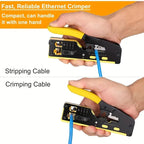 Propatch RJ45 Crimp Tool Kit All-in-One Ethernet Crimper Cat7 Cat6 Cat5 Crimping Tool with 52 Cat6 Ethernet Crimping Connectors